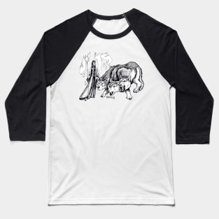 Hades und Cerberus Baseball T-Shirt